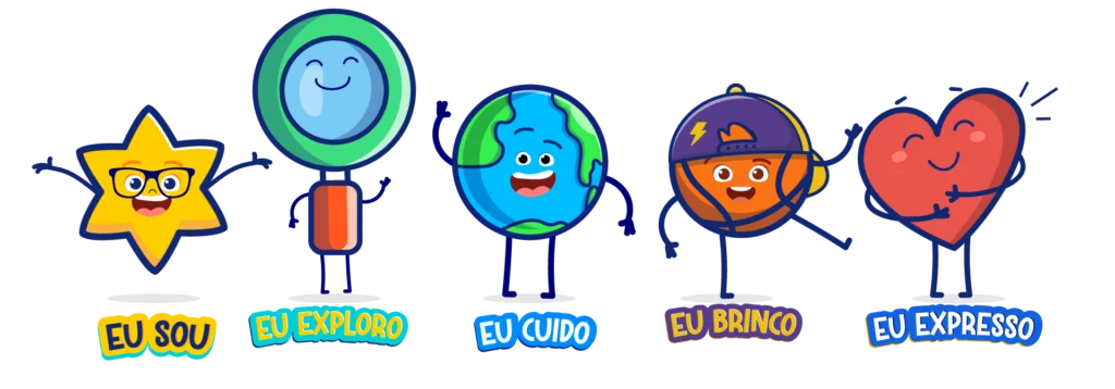 Personagens dos projetos pedagógicos da Escola S.E.R.